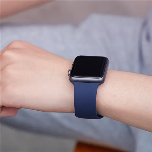 Спортивный ремешок для apple watch band 44 мм 40 мм correa iwatch band 42 мм 38 мм силиконовый браслет apple watch 5 4 3 2 1 Аксессуары