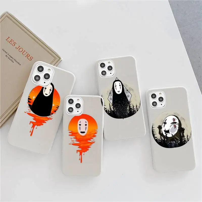 

No Face man Spirited Away Phone Case Candy Color for iPhone 6 7 8 11 12 s mini pro X XS XR MAX Plus