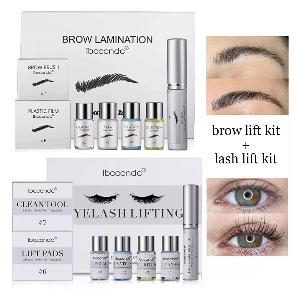 Professional Lash And Brow Lamination Kit Supplies With Brush Eyebrow Lifting Perming Cream Brow Wrap Semi Permanent Keratina