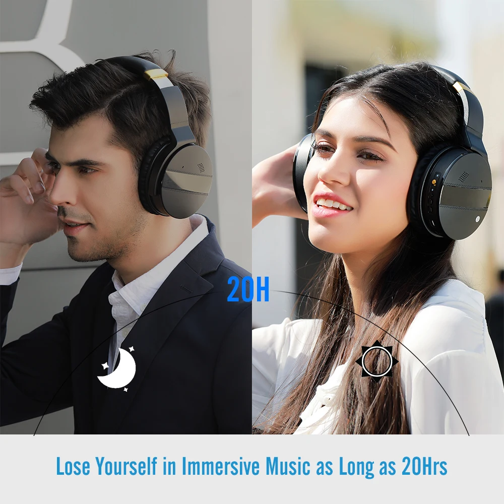 COWIN E8A 20 часов музыкальные Hi Fi наушники ANC шумоподавление беспроводная Bluetooth
