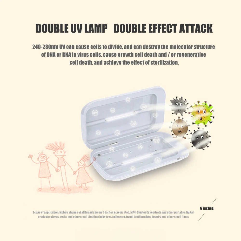 

Portable Double UV Sterilizer Box Disinfection Toothbrush Phone Sterilizer Storage Box Household Cleaning Appliances