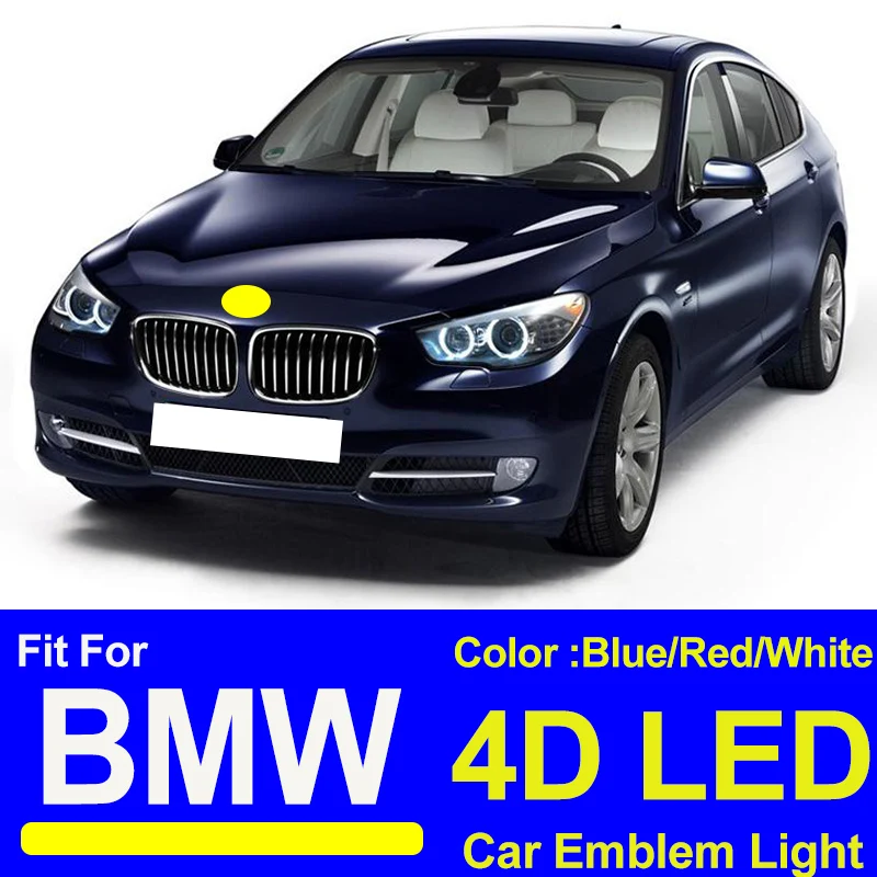 

Blue White 4D LED Light 82mm Front Hood Head Trunk Rear Car Logo Emlem Covers Boot Badge for 3 5 7 Series F20 F21 F22 F23 F45