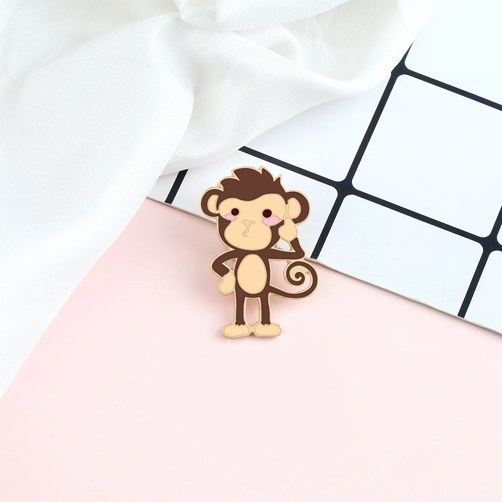 Новое поступление эмалированная брошь в виде обезьяны высокое качество животных