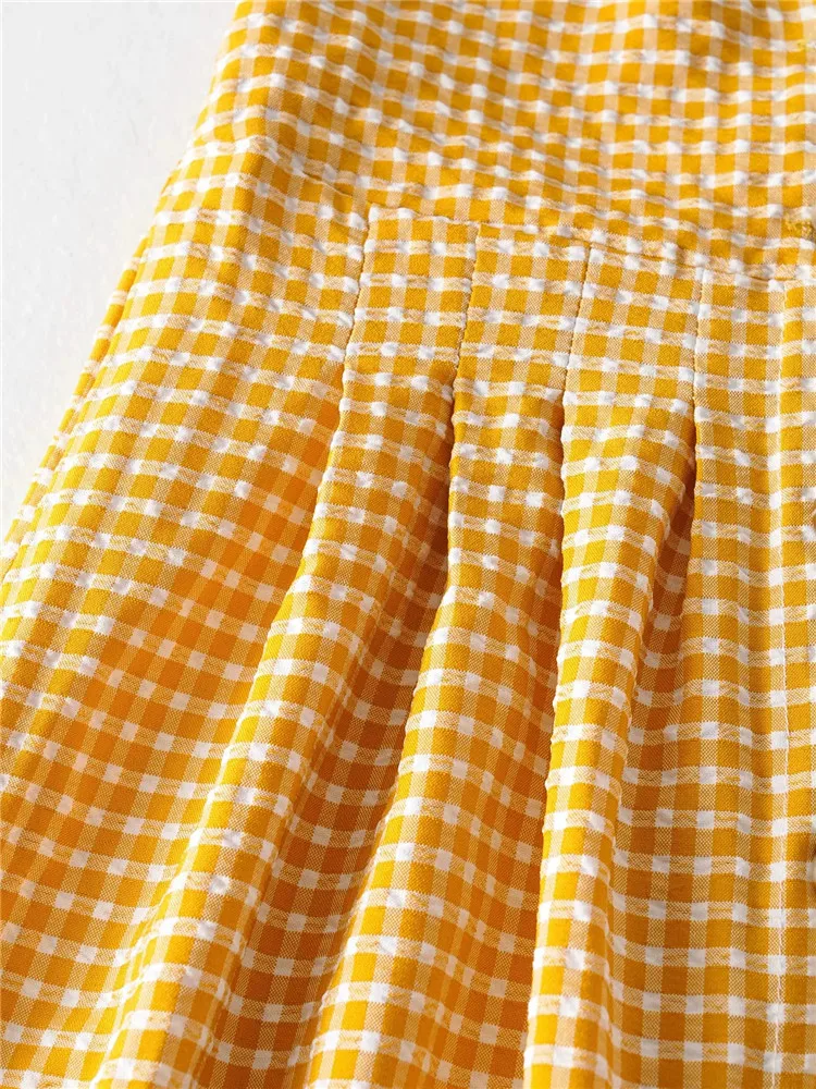 

French holiday style suit 2020 summer new women's fashion all over show thin Plaid suspender dress suit dress