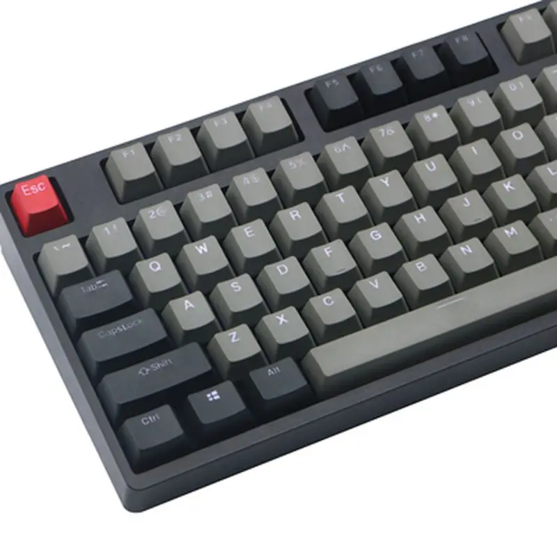 Черно серая Смешанная Толстая клавиатура Dolch PBT RGB Shot с подсветкой 108 колпачок для
