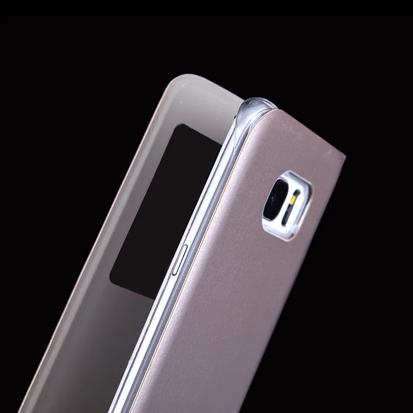 slim window view flip cover shockproof leather case cell phone carrying bag mask for samsung galaxy s8 s8 plus s7 s7 edge free global shipping
