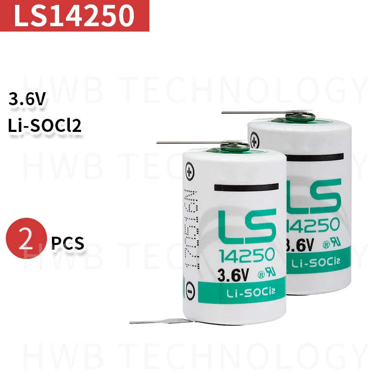2 шт./лот SAFT LS 14250 LS14250 1/2 AA 1/2AA 3,6 в 1250 мАч литиевая батарея plc с булавками