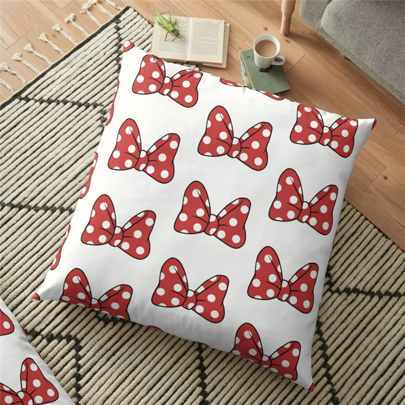 

Merry christmas cushion Cover Polka Dot Mouse Bow Printed 45*45cm Christmas Pillowcase Gifts Xmas Cushion Decorative for home
