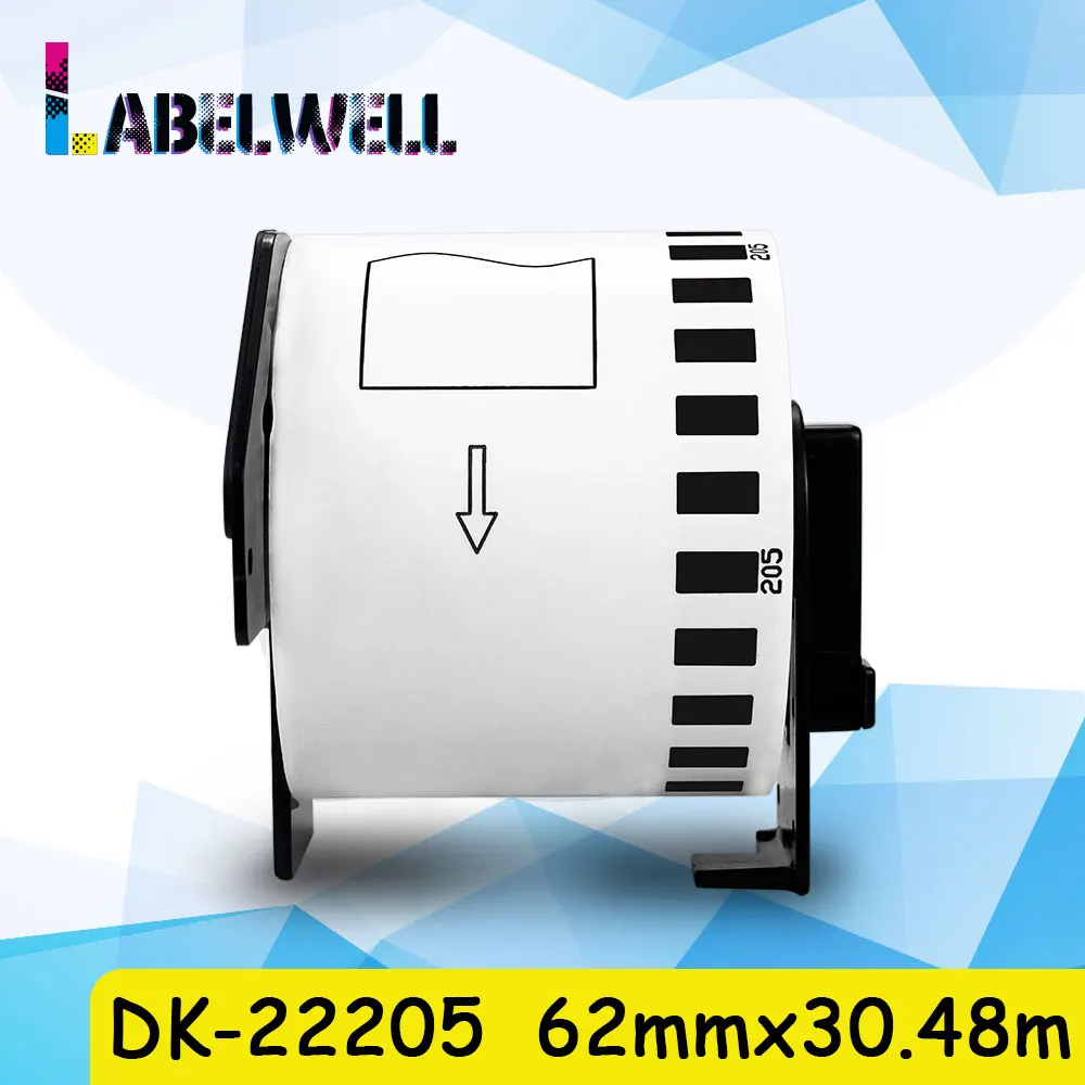 Labelwell термобумага Φ DK22205 этикетка DK-22205 11202 11203 для маркировки Brother |
