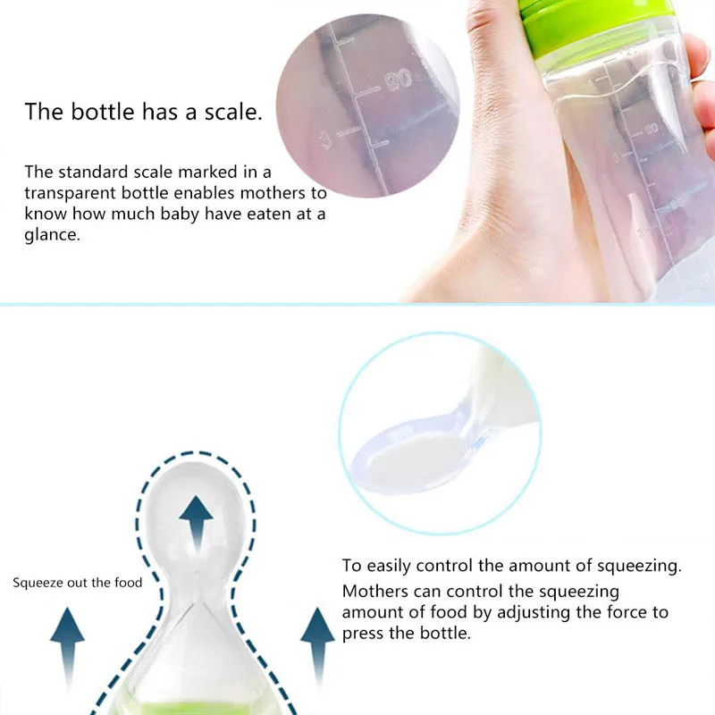 Сжималка для кормления новорожденного ребенка мягкая силиконовая ложка