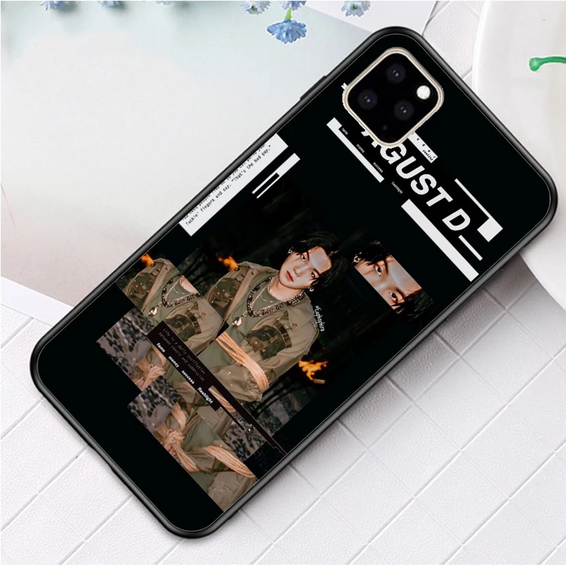 Чехол из мягкого черного ТПУ Agust D Suga King для iPhone 12 Pro Max 11 Pro XS Max XR X 8 7 6 6S Plus 5 5S SE.