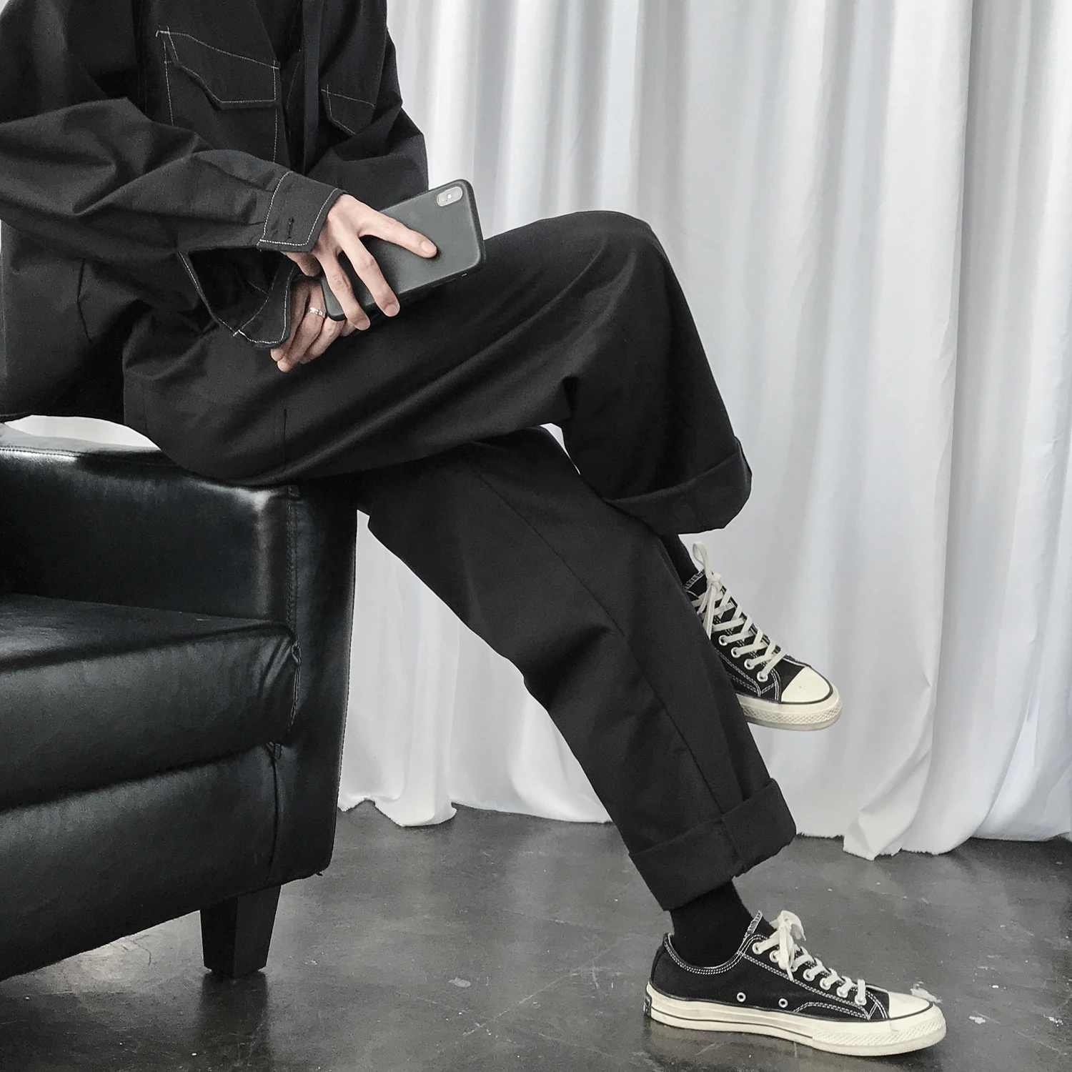

2019 Men's Leisure Cargo Pants Cotton Casual Pants Male Loose Trousers Hip Hop Style Black/khaki Color Sweatpants Size S-2XL