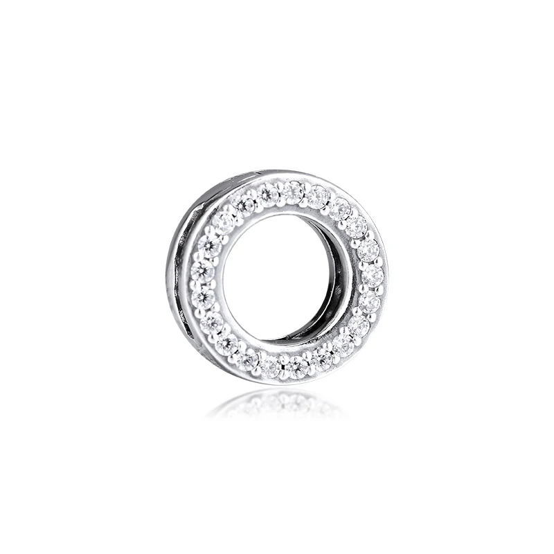 

CKK Silver 925 Jewelry Reflexions Circle of Pavé Clip Charm Fits Original Reflexions Bracelets Sterling Silver Beads