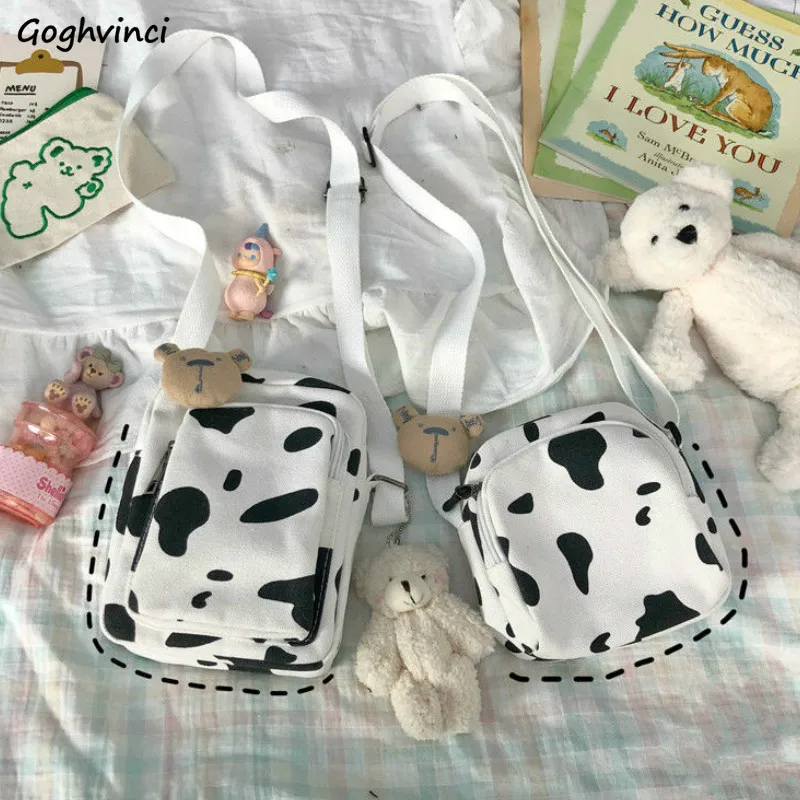 

Crossbody Bags Women Cute Cow Pattern Womens Handbags Large Capacity Canvas Envelope Sweet Students Simple Trendy All-match Chic