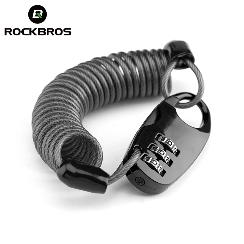 

ROCKBROS 90cm Antivol Moto MTB Helmet Bike Lock Elastic Stretch 45G Ultralight Flexible PVC Password Lock Bicycle Accessories