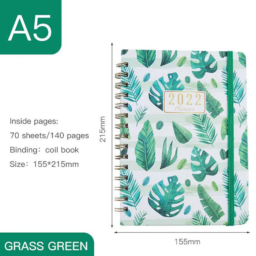 Planner 2022 - Academic English Version A5 Diary Notebook Hardcover School Daily Weekly Schedules Stationery | Дом и сад