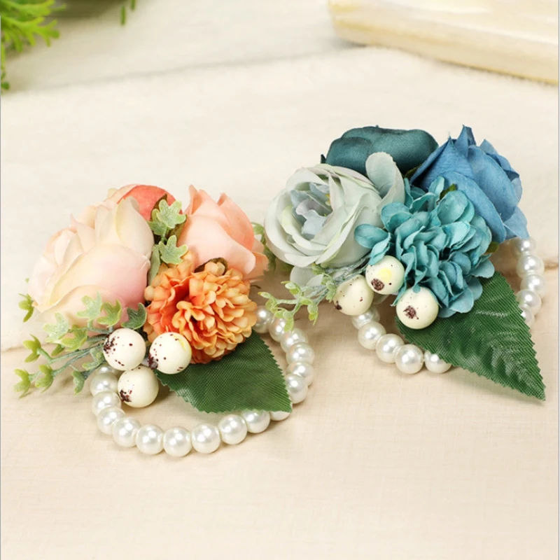 

Super Xiansen Korean Bride Wrist Flower Bridesmaid Sister Group Simulation Flower Bracelet Wedding Wedding Supplies