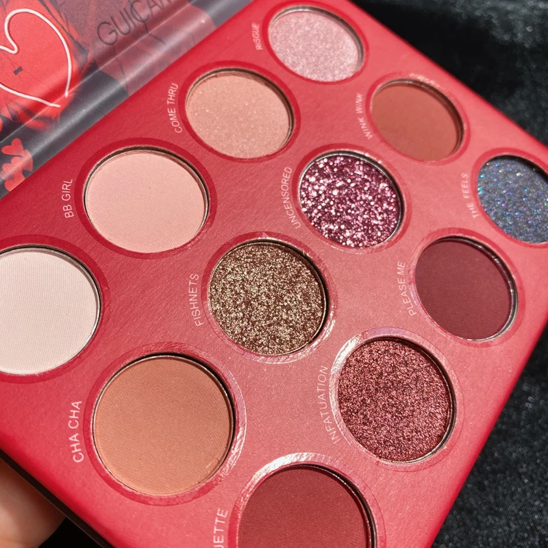 Палитра мерцающих матовых теней для век 12 цветов |