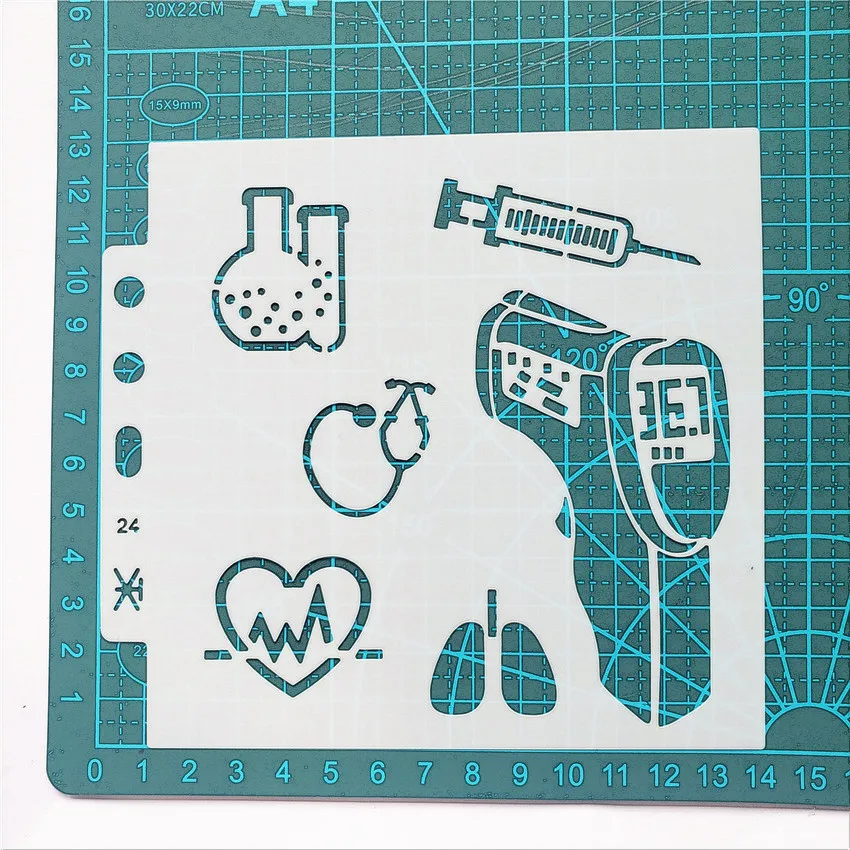 Здоровый 13*14 см скрап трафареты спрей пластичной прессформы щит форма для
