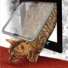 Запираемая створчатая дверь для питомцев, 3 размера, 4 способа защиты, АБС-пластик, SML для маленьких животных, принадлежности для кошек и собак