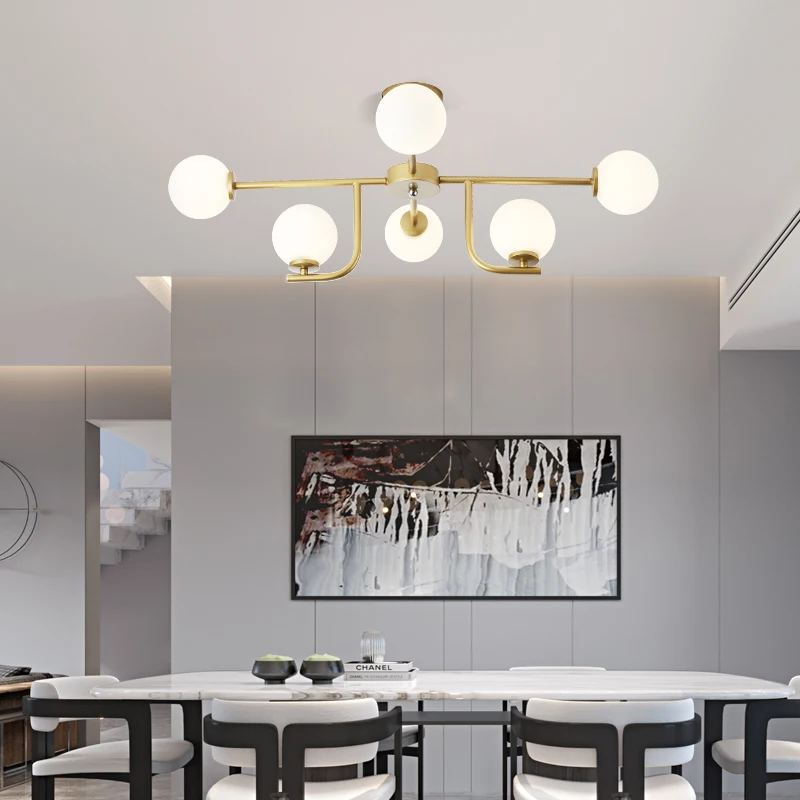 Современная светодиодная Люстра для гостиной спальни алюминиевая домашняя