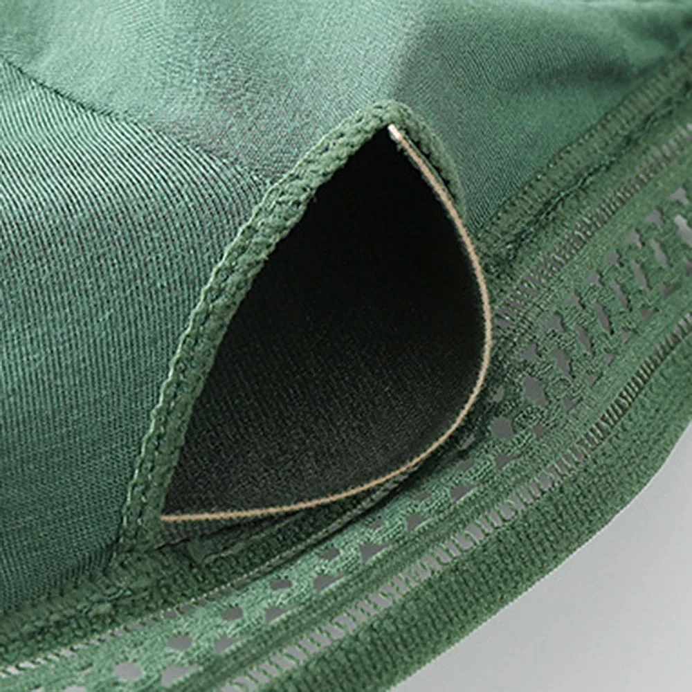 

Women Lace No Steel Ring Sports Bra Beauty Back Wrapped Chest Comfortable Brassiere Stretch Triangle Cup Padded Underwear