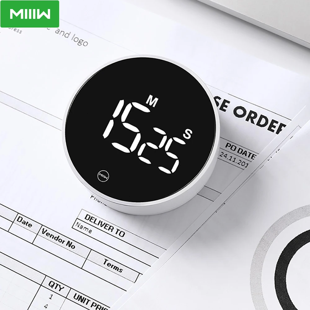 

MIIIW Kitchen Timer Magnetic LED Digital Countdown Timers for Cooking Study Alarm Clock Electronic Stopwatch Cooking Time Timer