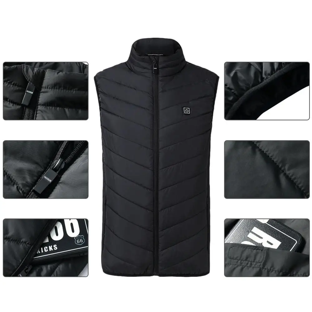 S-8XL USB Electric Heated Vest Hot Sale Ntelligent Heating Waistcoat Thermal Warm Clothing Outdoor Camping Hiking Jacket | Спорт и