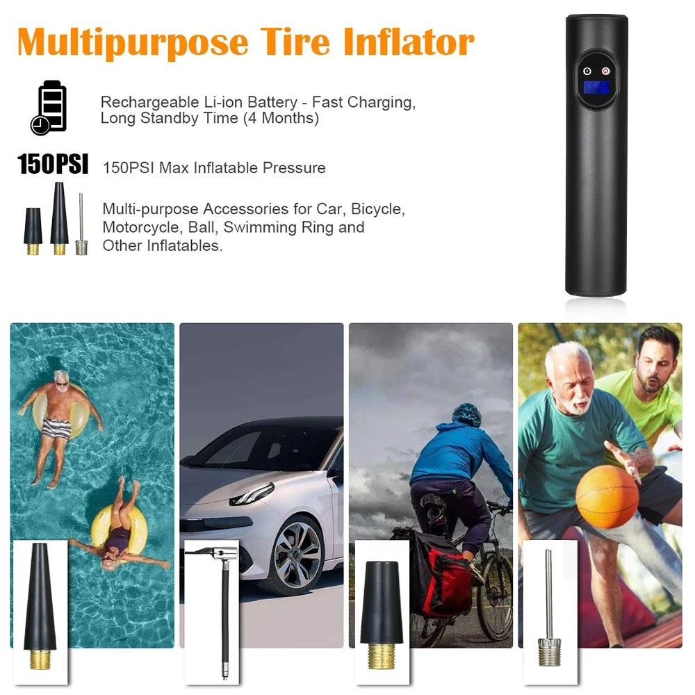 

1Set 12V Car Wireless Inflatable Pump Portable Handheld Car Air Pumps Electric Tire Inflator Car Bike Digital Tire Inflator Pump