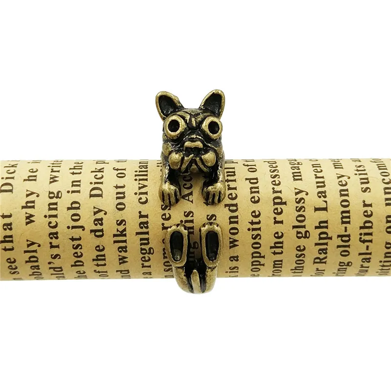 Прямая поставка винтажные кольца в виде животных милые французского быка и