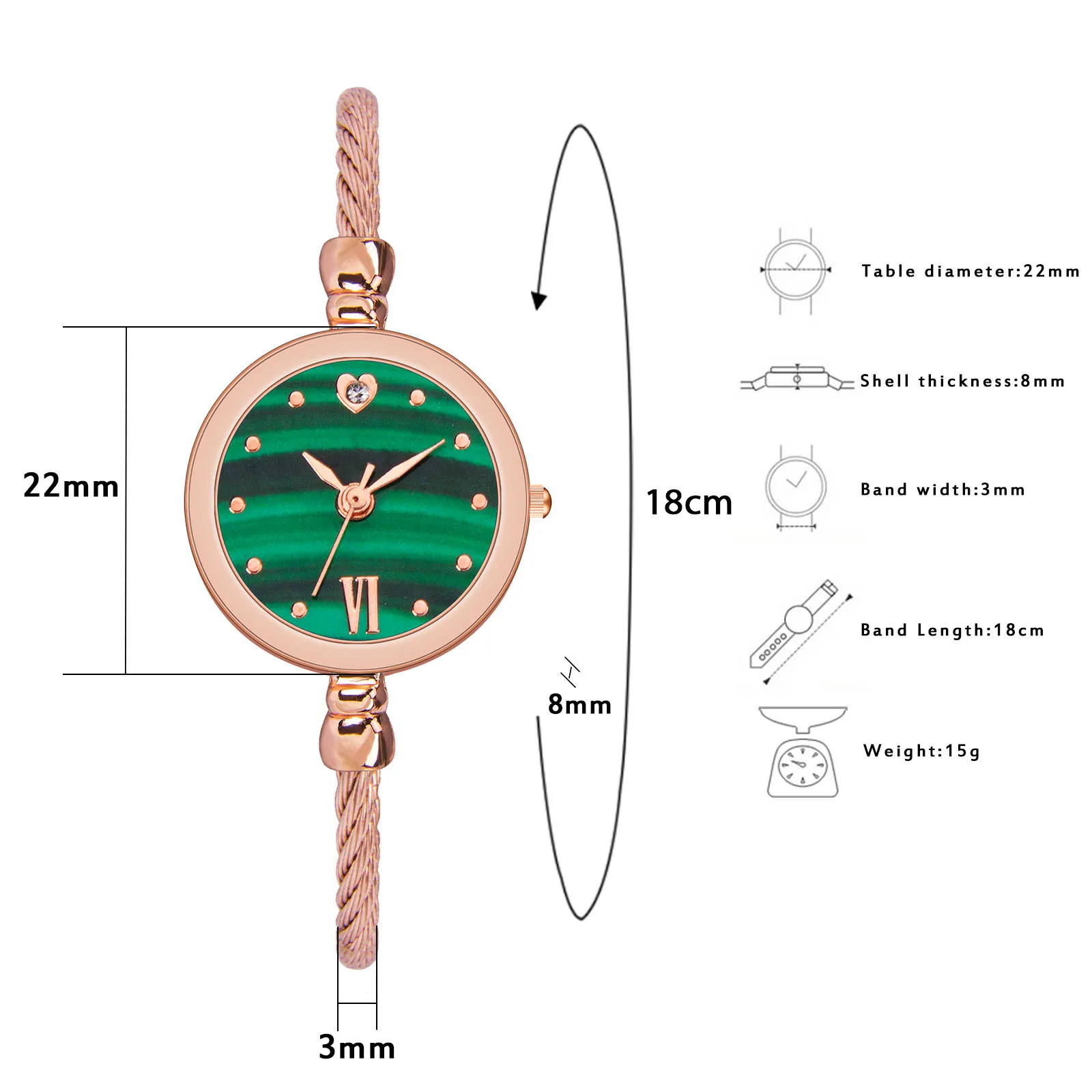 

Fashionable and simple ladies watch compact and exquisite strap disc pattern printing dial ladies quartz watch gift watch
