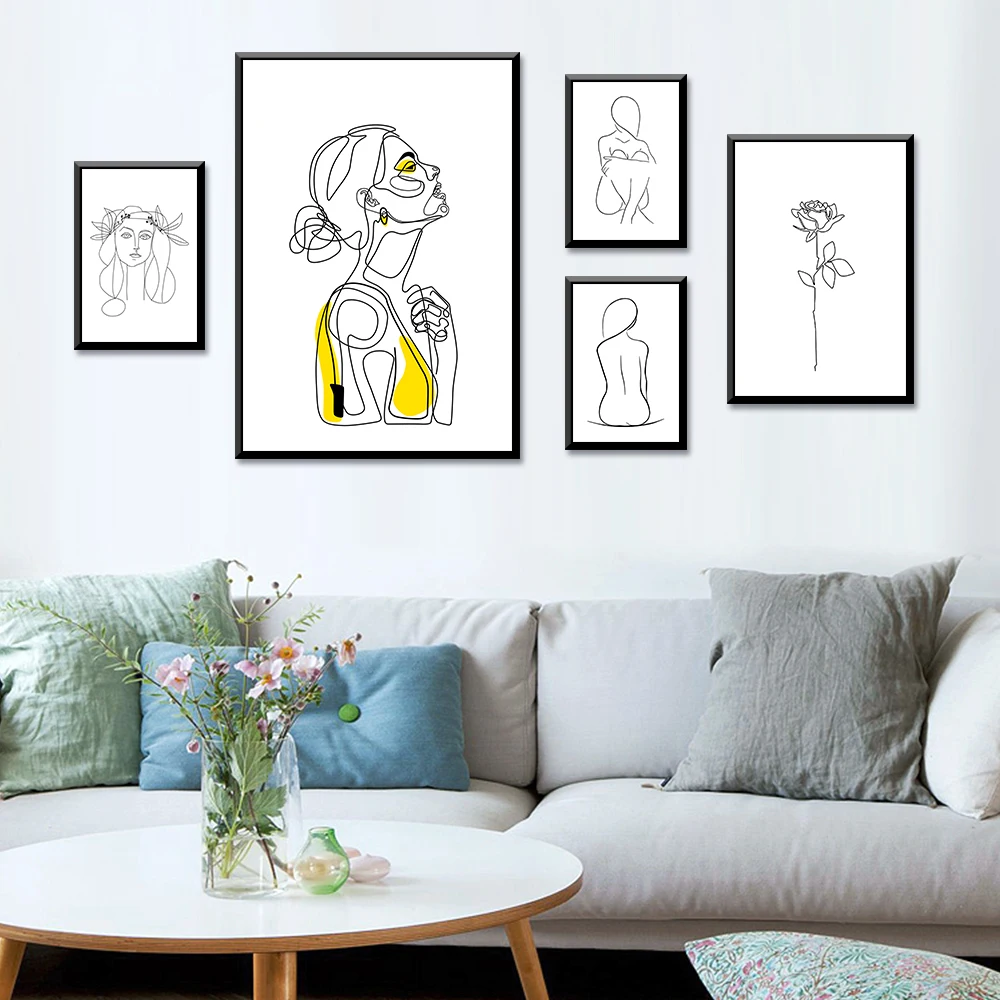 Милые упрощенные персонажи холст художественный принт настенный постер