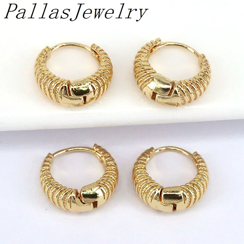 

10 пар, Золотистые Латунные круглые серьги-кольца для женщин, медные массивные модные простого дизайна, Эффектные серьги