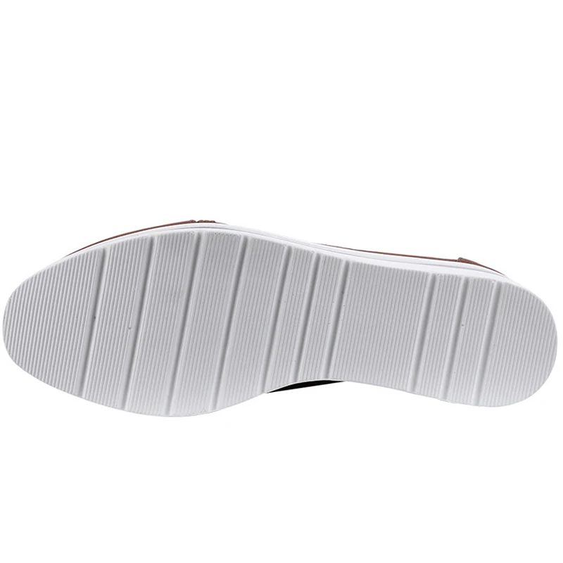 

Women's Low Shoes Plus Size 43 Shallow Lace Up Non Slip Platform Sneakers Woman Solid Hollow PU Leather Sneakers For Women