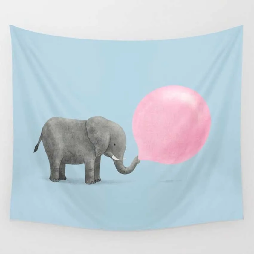 Динозавр слон Птица Цветочный Дождь Глаз леса настенный гобелен Животные