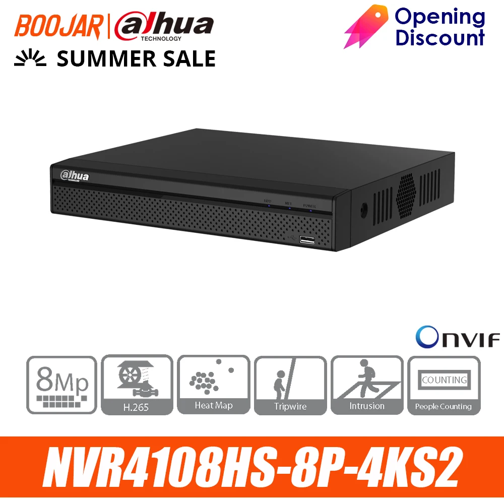 Сетевой видеорегистратор Dahua оригинальный NVR4108HS 8P 4KS2 8 CH капельницы NVR 1U PoE сети