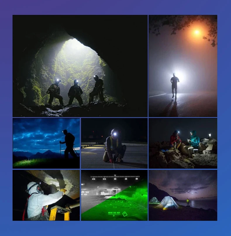 Новый многофункциональный светодиодный налобный фонарь XPE COB мощный