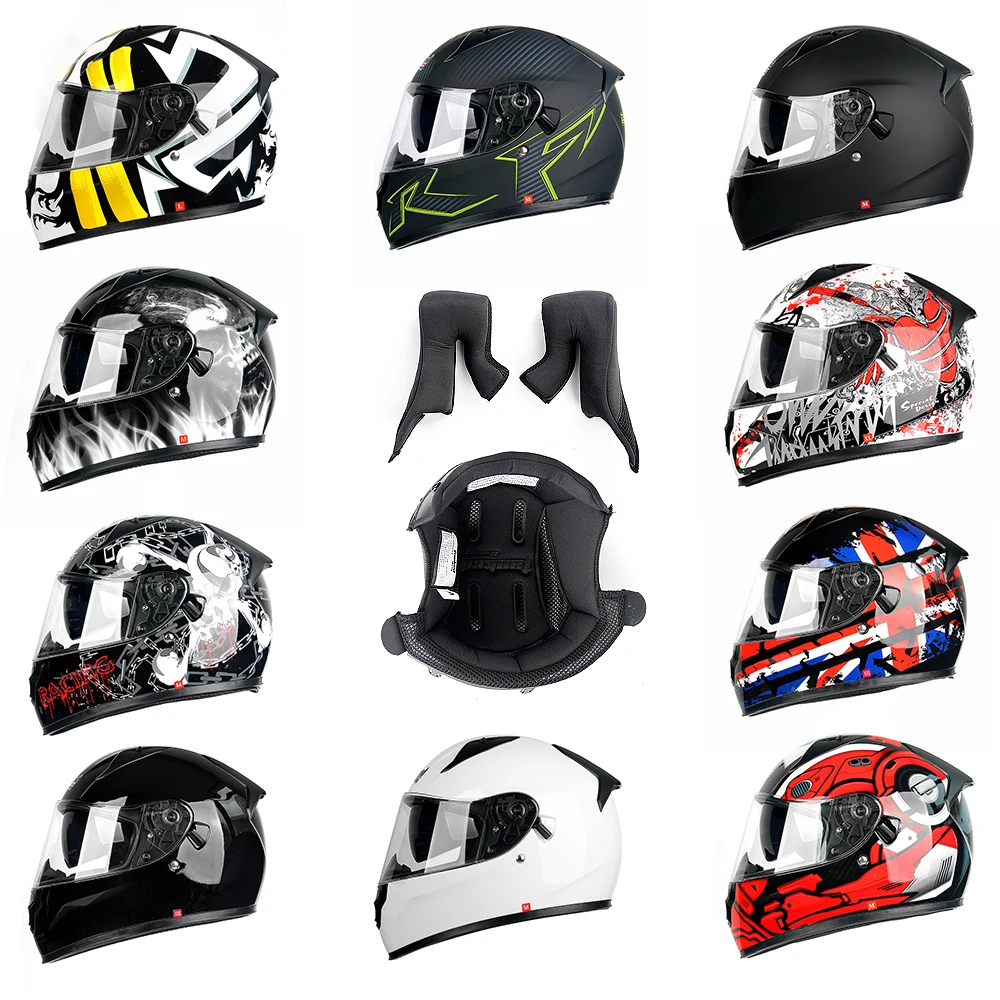 

Hot Sale High Quality Tanked Racing Motorcycle Full Face Helmet Double Lenses Anti-fog ECE Approved Unisex Off Road Helmets