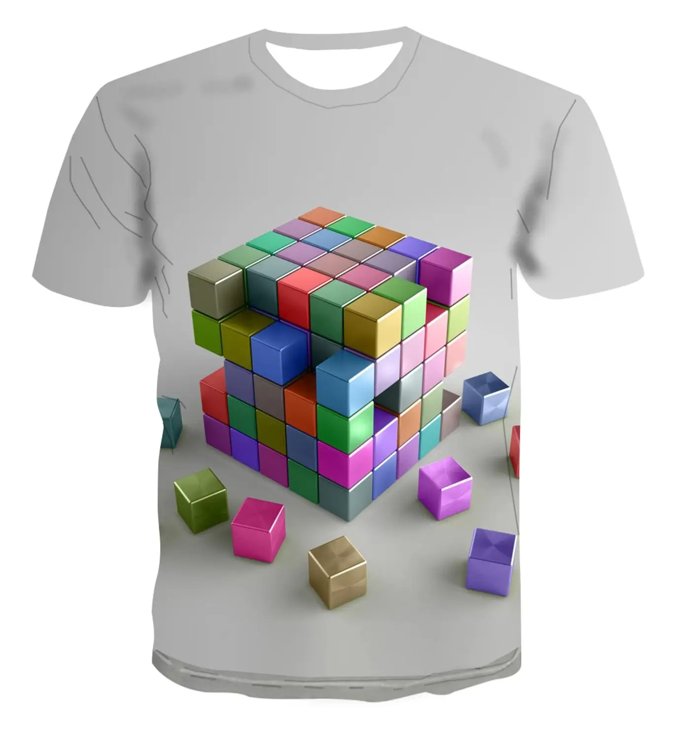 Новинка 2020 летняя футболка с 3D принтом коротким рукавом простая новая