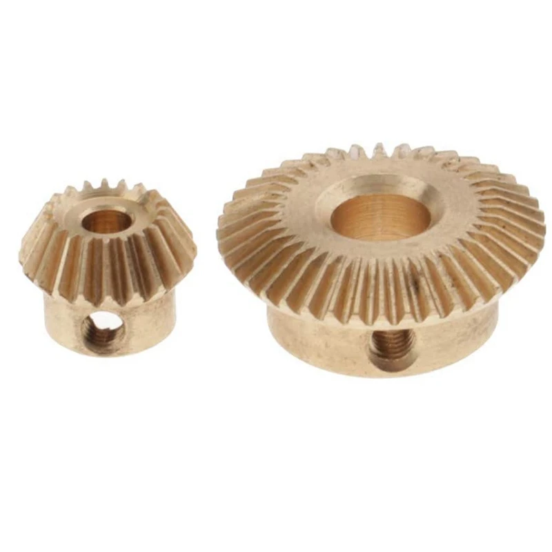 

NEW-2 Set/4 PCS 0.5 Modulus Brass Bevel Gear 20/40 Teeth 3/6 mm Diameter Internal Hole
