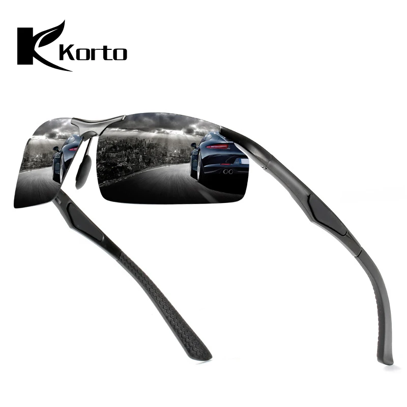 Korto мужские поляризованные солнцезащитные очки сплав спортивный стиль лобовое