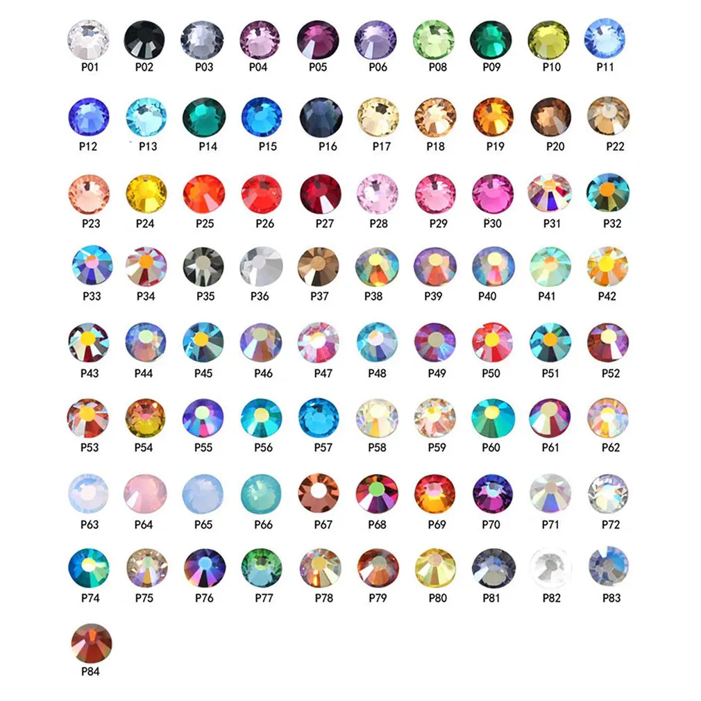 Плоское дно дрель для ногтей Цвет стекло с украшением в виде кристаллов Круглый