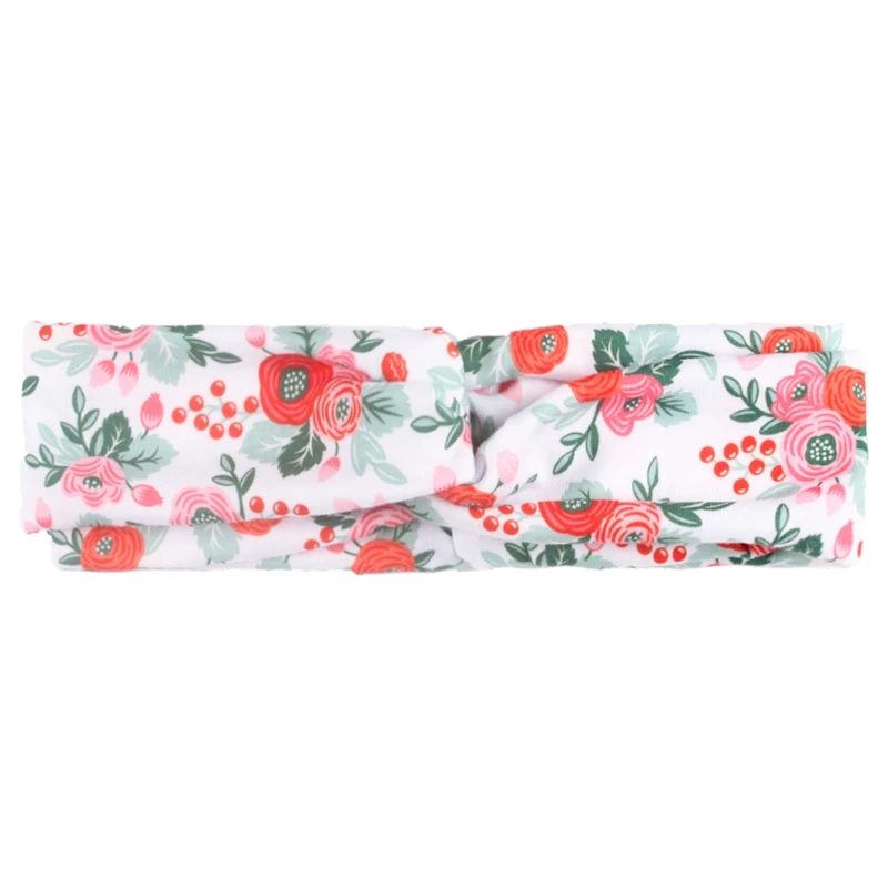 

12 Pcs Printed Knitted Polyester Cotton Headband Cross-Sport Elastic Headband Lady Knotted Headdress Hair Accessories