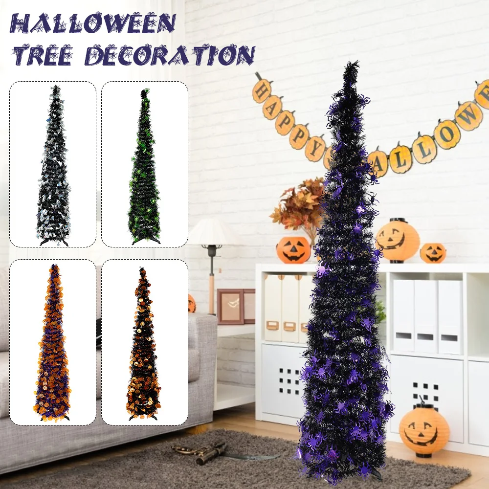 

1pcs Halloween Tree Pine Tree DIY Halloween Decorations for Home Table Xmas Ornaments New Decor Kids Aldult Gift