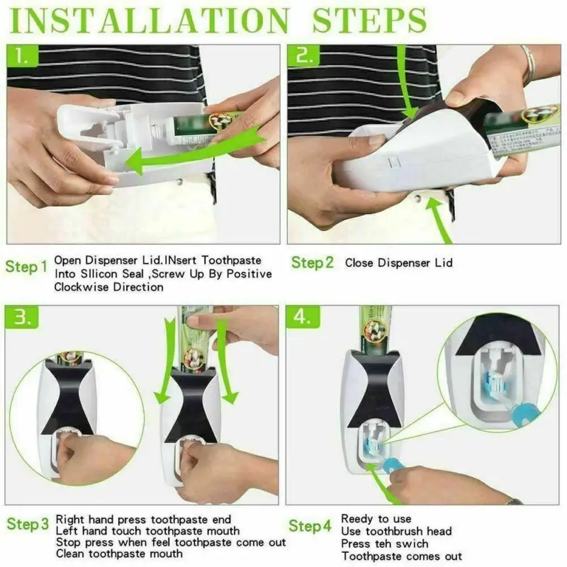 Новый Авто автоматический дозатор зубной пасты + 5 Зубная щётка держатель