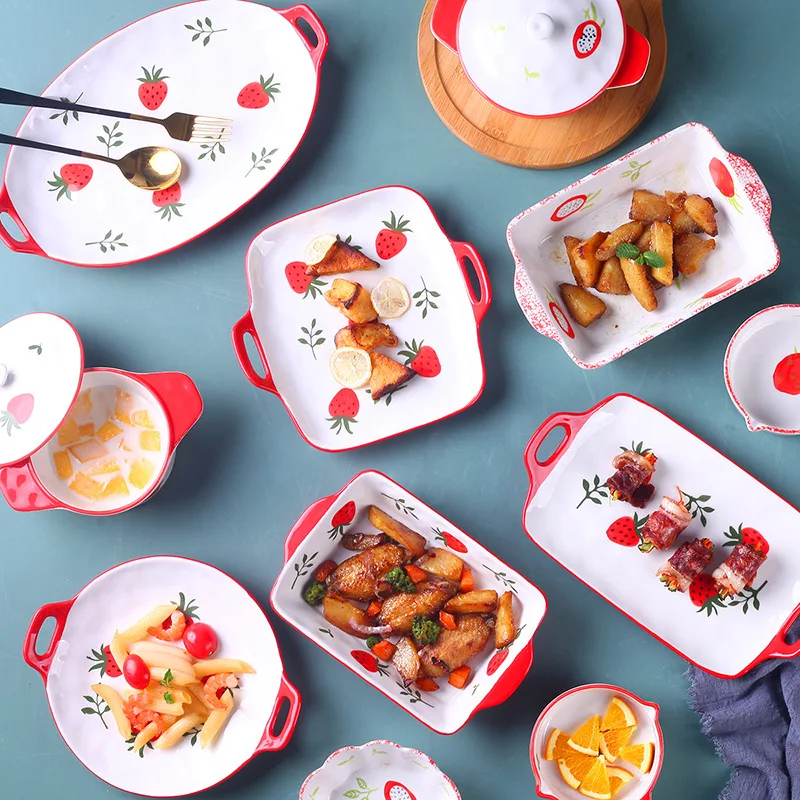 Керамическая Салатница длинная форма для запекания блюдо рыбы фарфоровое