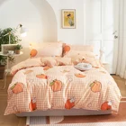 Комплект постельного белья из 34 предметов, домашний текстиль в современном стиле с персиковым узором, наволочки с простыней и одеяло с принтом
