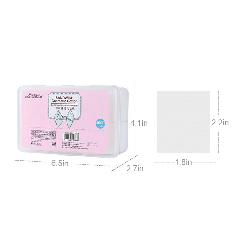 1000 шт. ватные диски для очищения лица и макияжа хлопковый спонж ежедневный