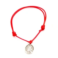 20pcs st jude zinc alloy charm red waxes rope lucky adjustable bracelet b 031