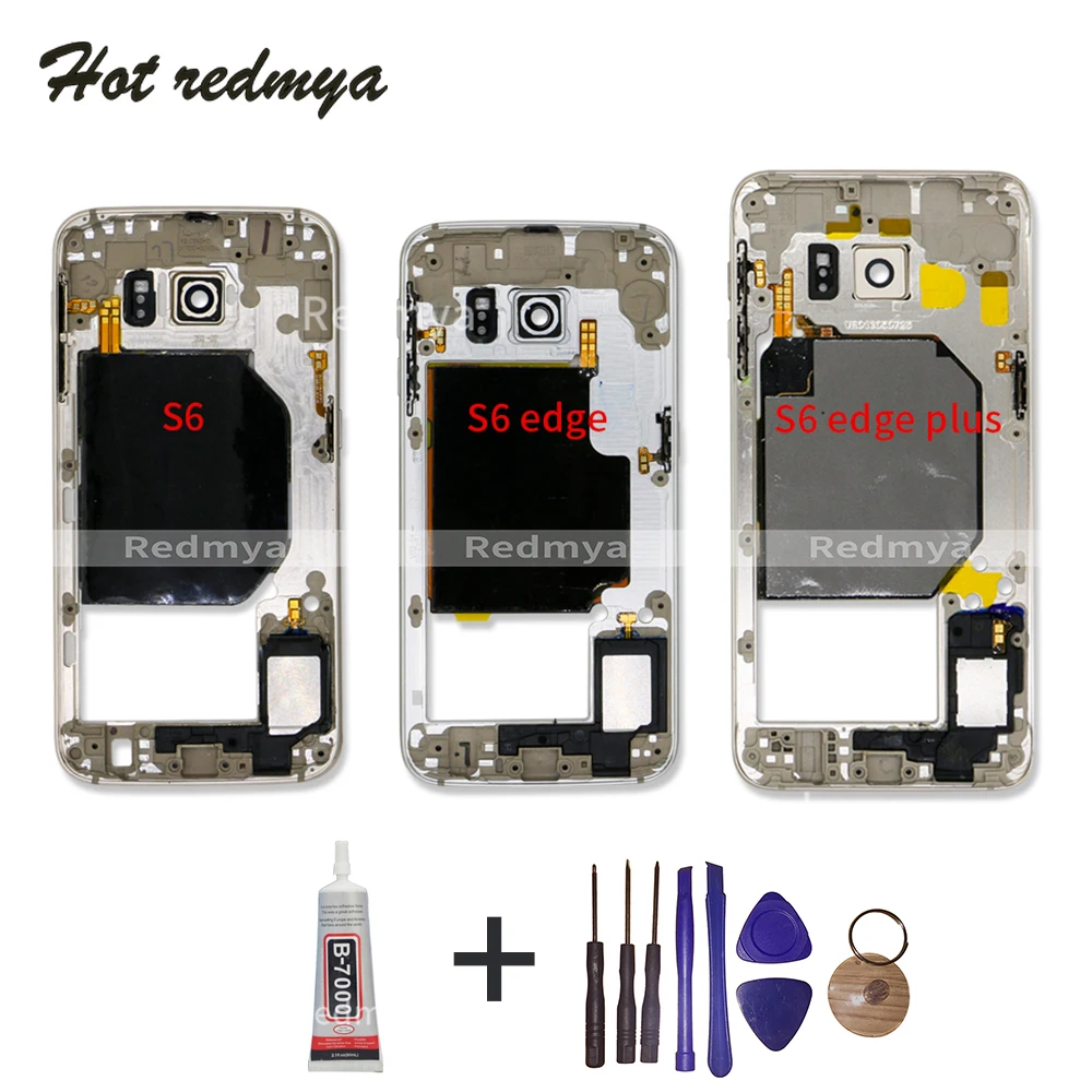 Средняя рамка для Samsung Galaxy S6 G920F edge G925F plus G928F средняя задняя панель|Корпусы и рамки